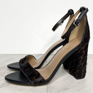 Sam Edelman Yaro Animal Print Block Heel Sandal 8 1/2 M
